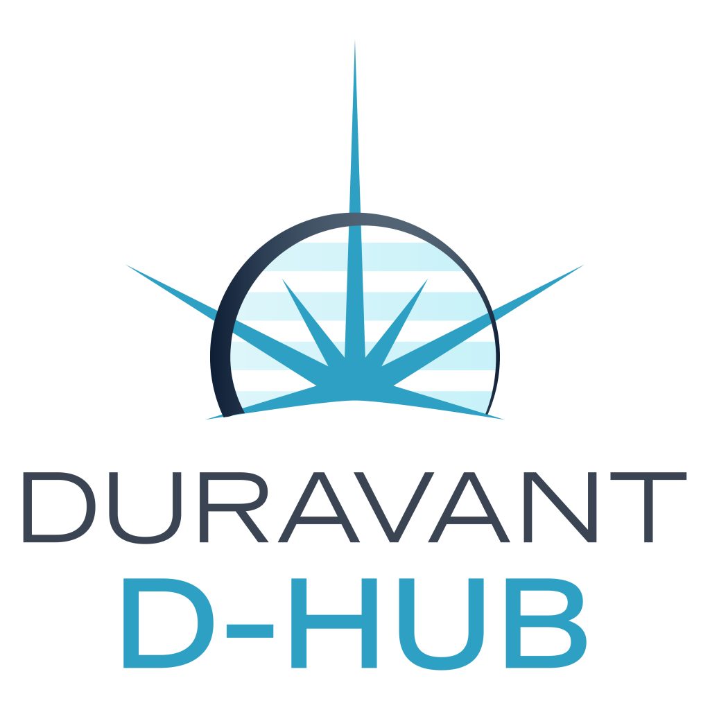Starburst logo over Duravant D-HUB text